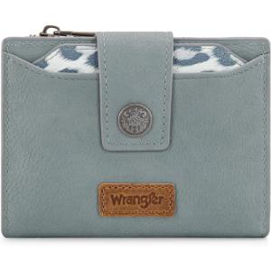 image:imageMontana West X Wrangler Small Wallets for Women Bifold RFID Blocking Wallets Compact Leopard Print Wallet with Removable ID WindowAJean