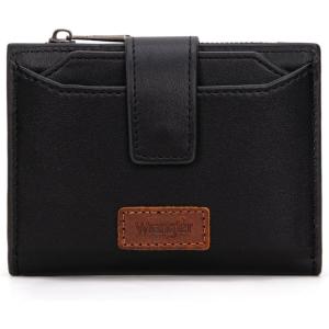 image:imageMontana West X Wrangler Small Wallets for Women Bifold RFID Blocking Wallets Compact Leopard Print Wallet with Removable ID WindowBlack