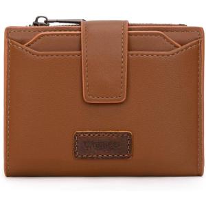 image:imageMontana West X Wrangler Small Wallets for Women Bifold RFID Blocking Wallets Compact Leopard Print Wallet with Removable ID WindowBrown