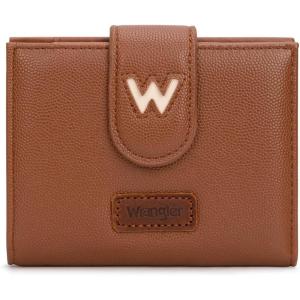 image:imageMontana West X Wrangler Small Wallets for Women Bifold RFID Blocking Wallets Compact Leopard Print Wallet with Removable ID WindowZBrown