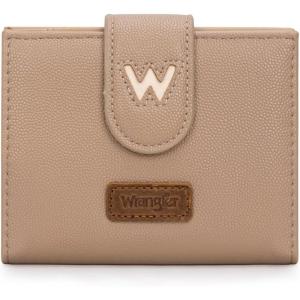 image:imageMontana West X Wrangler Small Wallets for Women Bifold RFID Blocking Wallets Compact Leopard Print Wallet with Removable ID WindowZKhaki