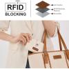 image:imageX Wrangler Womens Wallet Small Rfid Blocking Wristlet Wallets Cute Bifold Ladies Wallet with Zipper PocketBeige