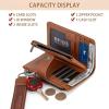 image:imageX Wrangler Womens Wallet Small Rfid Blocking Wristlet Wallets Cute Bifold Ladies Wallet with Zipper PocketBrown