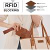 image:imageX Wrangler Womens Wallet Small Rfid Blocking Wristlet Wallets Cute Bifold Ladies Wallet with Zipper PocketBrown