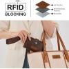 image:imageX Wrangler Womens Wallet Small Rfid Blocking Wristlet Wallets Cute Bifold Ladies Wallet with Zipper PocketCoffee