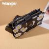 image:imageX Wrangler Womens Wallet Small Rfid Blocking Wristlet Wallets Cute Bifold Ladies Wallet with Zipper PocketFlowerblack