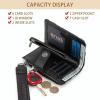 image:imageX Wrangler Womens Wallet Small Rfid Blocking Wristlet Wallets Cute Bifold Ladies Wallet with Zipper PocketFlowerblack