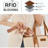 image:imageX Wrangler Womens Wallet Small Rfid Blocking Wristlet Wallets Cute Bifold Ladies Wallet with Zipper PocketFlowerbrown