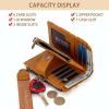 image:imageX Wrangler Womens Wallet Small Rfid Blocking Wristlet Wallets Cute Bifold Ladies Wallet with Zipper PocketFlowerbrown