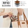 image:imageX Wrangler Womens Wallet Small Rfid Blocking Wristlet Wallets Cute Bifold Ladies Wallet with Zipper PocketFlowercoffee