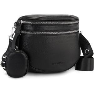 image:imageMontana West Crossbody Bags for Women Large Bum Bag Sling Belt Purse Fanny Packs with Adjustable Wide StrapBlack