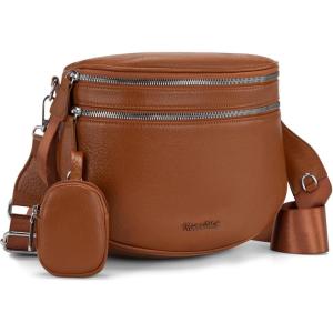 image:imageMontana West Crossbody Bags for Women Large Bum Bag Sling Belt Purse Fanny Packs with Adjustable Wide StrapCognac