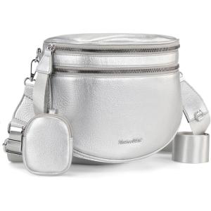 image:imageMontana West Crossbody Bags for Women Large Bum Bag Sling Belt Purse Fanny Packs with Adjustable Wide Strapsilver
