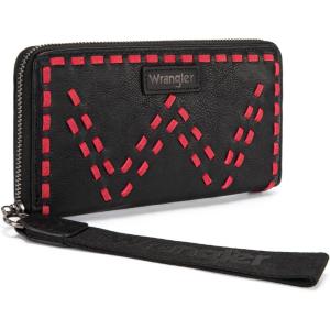 image:imageMontana West Wrangler Wristlet Wallets for Women Clutch Purse Retro Western Style Card Holder with RFID WG449W130CFBlack