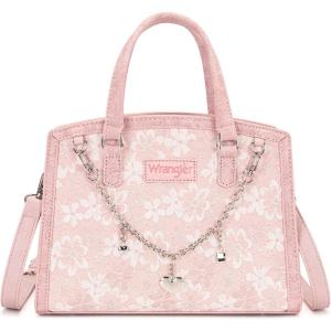 image:imageWrangler Medium Tote Bag for Women Lace Crossbody Top Handle Handbags Ladies Satchel Elegant Purse for Wedding GiftPink