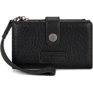 image:imageX Wrangler Womens Wallet Small Rfid Blocking Wristlet Wallets Cute Bifold Ladies Wallet with Zipper PocketBlack