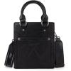 image:imageWrangler Embossed Crossbody Purse for Women Top Handle Fringe Handbags and Western Mini ToteAngel Black