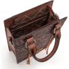 image:imageWrangler Embossed Crossbody Purse for Women Top Handle Fringe Handbags and Western Mini ToteAngel Brown