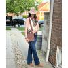image:imageWrangler Embossed Crossbody Purse for Women Top Handle Fringe Handbags and Western Mini ToteAngel Brown