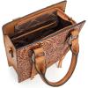 image:imageWrangler Embossed Crossbody Purse for Women Top Handle Fringe Handbags and Western Mini ToteAngel Light Brown