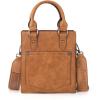 image:imageWrangler Embossed Crossbody Purse for Women Top Handle Fringe Handbags and Western Mini ToteAngel Light Brown