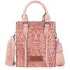 image:imageWrangler Embossed Crossbody Purse for Women Top Handle Fringe Handbags and Western Mini ToteAngel Pink