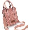 image:imageWrangler Embossed Crossbody Purse for Women Top Handle Fringe Handbags and Western Mini ToteAngel Pink