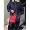 image:imageWrangler Embossed Crossbody Purse for Women Top Handle Fringe Handbags and Western Mini ToteAngel Red