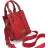 image:imageWrangler Embossed Crossbody Purse for Women Top Handle Fringe Handbags and Western Mini ToteAngel Red