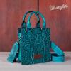 image:imageWrangler Embossed Crossbody Purse for Women Top Handle Fringe Handbags and Western Mini ToteAngel Turquoise