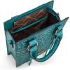 image:imageWrangler Embossed Crossbody Purse for Women Top Handle Fringe Handbags and Western Mini ToteAngel Turquoise