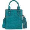 image:imageWrangler Embossed Crossbody Purse for Women Top Handle Fringe Handbags and Western Mini ToteAngel Turquoise