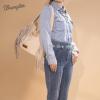 image:imageWrangler Fringe Suede Hobo Bag for Women Leather Western Fringe Purse Tassel Hippie Shoulder BagBeige