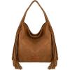 image:imageWrangler Fringe Suede Hobo Bag for Women Leather Western Fringe Purse Tassel Hippie Shoulder BagBright Brown