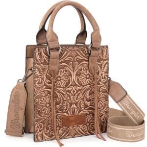 image:imageWrangler Embossed Crossbody Purse for Women Top Handle Fringe Handbags and Western Mini ToteAngel Khahi