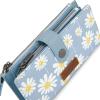 image:imageMontana West X Wrangler Wristlet Wallet Purple Daisy Floral Wallet Card Cases amp Money Organizers Large Capacity Bifold Wallets Ladies Female Travel Clutch Wallets with ID WindowDaisyJeans Blue
