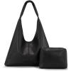 image:imageMontana West Hobo Bag Purses for Women Slouchy Soft Shoulder Handbags Tote with PouchBlack