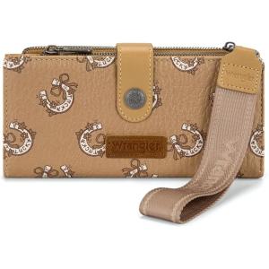 image:imageMontana West X Wrangler Wristlet Wallet Purple Daisy Floral Wallet Card Cases amp Money Organizers Large Capacity Bifold Wallets Ladies Female Travel Clutch Wallets with ID WindowDaisyDark Brown