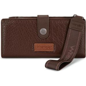 image:imageMontana West X Wrangler Wristlet Wallet Purple Daisy Floral Wallet Card Cases amp Money Organizers Large Capacity Bifold Wallets Ladies Female Travel Clutch Wallets with ID WindowCoffee