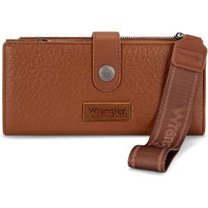 image:imageMontana West X Wrangler Wristlet Wallet Purple Daisy Floral Wallet Card Cases amp Money Organizers Large Capacity Bifold Wallets Ladies Female Travel Clutch Wallets with ID WindowBrown