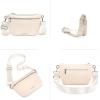image:imageMontana West Crossbody Bag for Women with Dual Zipper Pockets Bum Bag Fanny Packs Sling Chest Purse with Wide Adjustable Strap Lightweight Everyday TravelBeige