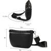image:imageMontana West Crossbody Bag for Women with Dual Zipper Pockets Bum Bag Fanny Packs Sling Chest Purse with Wide Adjustable Strap Lightweight Everyday TravelBlack
