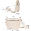 image:imageMontana West Crossbody Bag for Women with Dual Zipper Pockets Bum Bag Fanny Packs Sling Chest Purse with Wide Adjustable Strap Lightweight Everyday TravelBeige