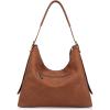 image:imageMontana West Hobo Bags for Women Slouchy Shoulder Handbags Ultra Soft Vegan Leather Ladies Crossbody Purse With ZipperBrown