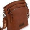 image:imageMontana West Multi Zip Pocket Large Crossbody Bag With Guitar StrapA Classic Dark Brown