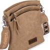 image:imageMontana West Multi Zip Pocket Large Crossbody Bag With Guitar StrapA Classic Khaki