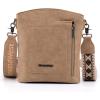 image:imageMontana West Multi Zip Pocket Large Crossbody Bag With Guitar StrapA Classic Khaki