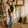 image:imageMontana West Multi Zip Pocket Large Crossbody Bag With Guitar StrapClassic Brown