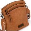 image:imageMontana West Multi Zip Pocket Large Crossbody Bag With Guitar StrapClassic Brown