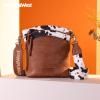 image:imageMontana West Multi Zip Pocket Large Crossbody Bag With Guitar StrapClassic Cow Brown